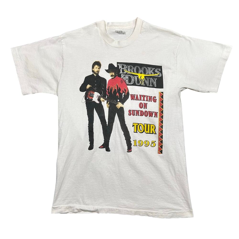 Vintage 1995 Brooks & Dunn Tour T-Shirt Men’s Large Single Stitch Country